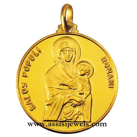18 kt gold Madonna salus popoli medal