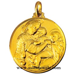 Medaglia Madonna della Seggiola oro 18 kt