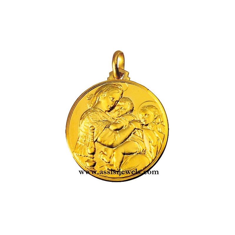 18 kt gold Madonna of Seggiola medal