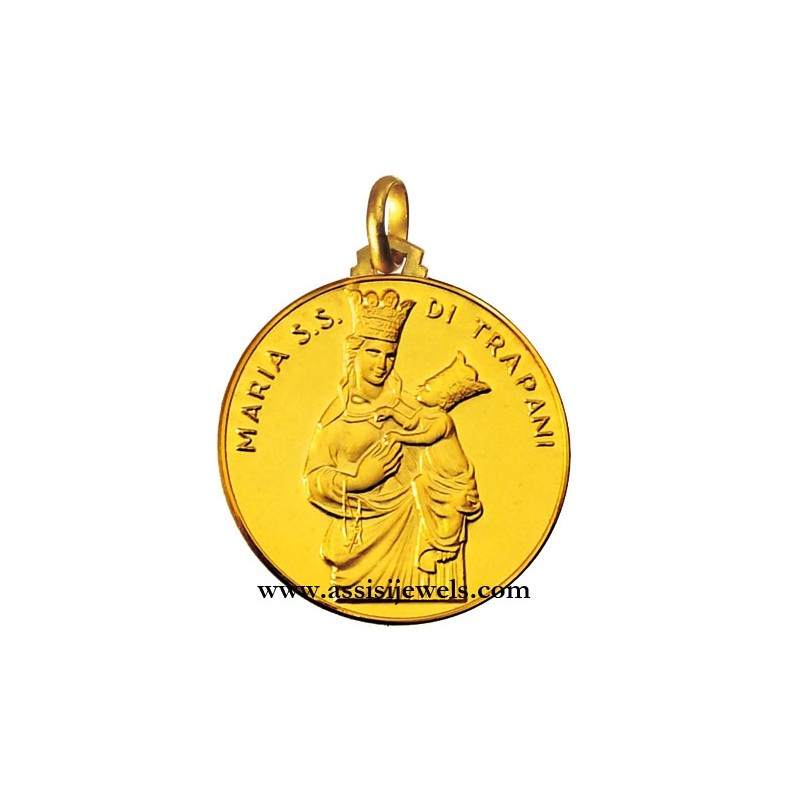 Medaglia Madonna di Trapani oro 18 kt