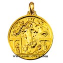 18 kt gold life of Mary medal