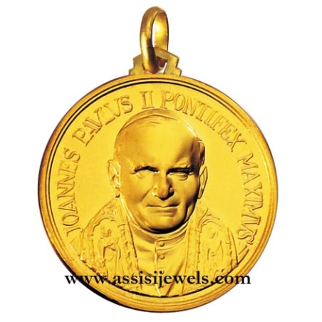 18 kt gold Pope Jhon Paul II medal