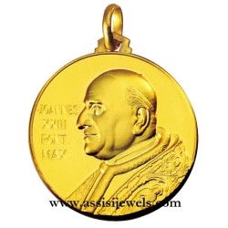 18 kt gold Pope Jhon XXIII medal