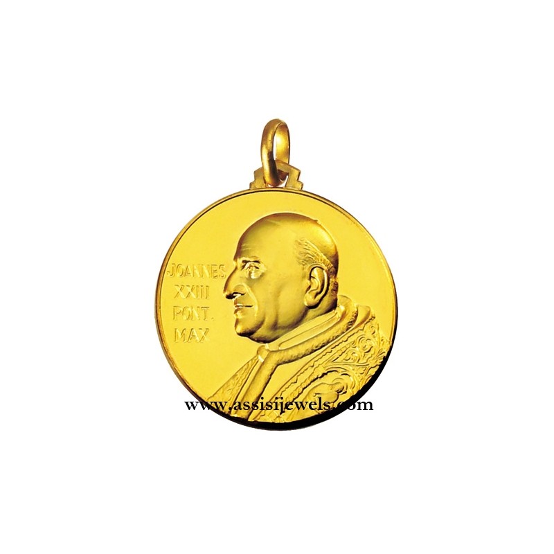 18 kt gold Pope Jhon XXIII medal