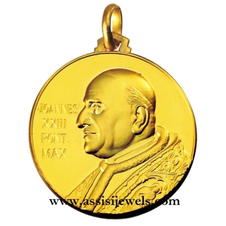 18 kt gold Pope Jhon XXIII medal