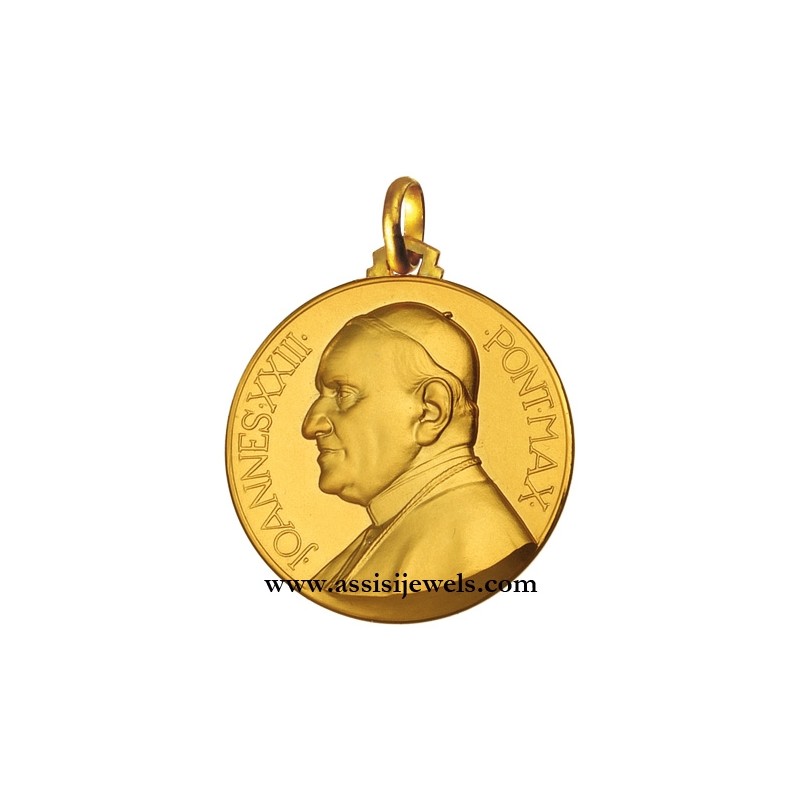 18 kt gold Pope Jhon XXIII medal