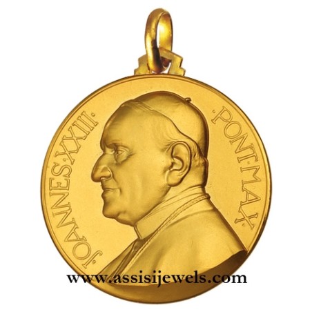 18 kt gold Pope Jhon XXIII medal
