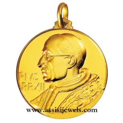 18 kt gold Pope Pio XIi medal