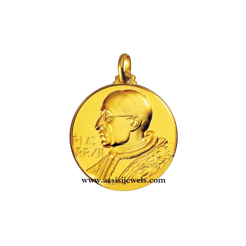 18 kt gold Pope Pio XIi medal