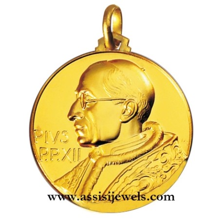 18 kt gold Pope Pio XIi medal