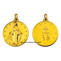 Medaglia Madonna miracolosa oro 18 kt