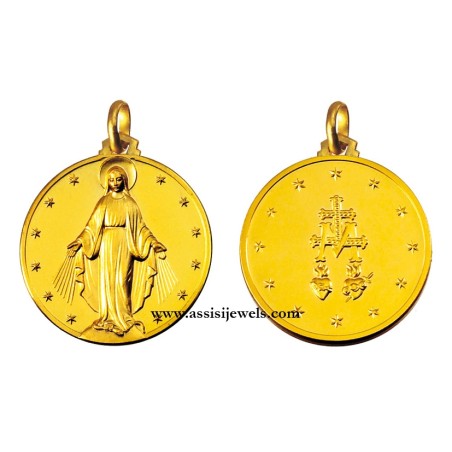 18 kt gold miraculous Madonna medal