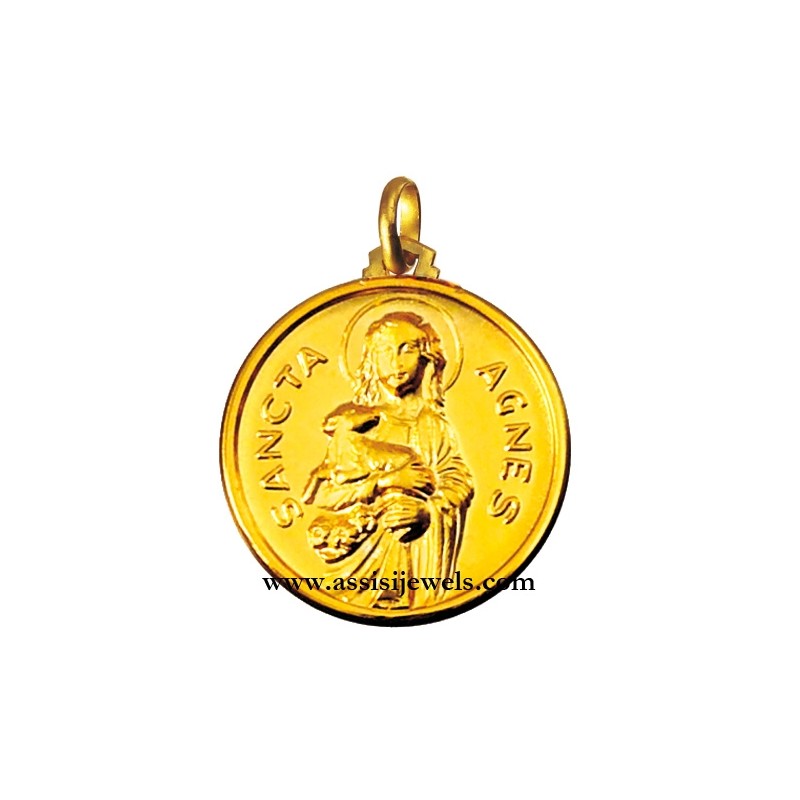 18 kt gold Saint Agnese medal