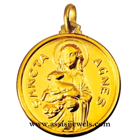 18 kt gold Saint Agnese medal