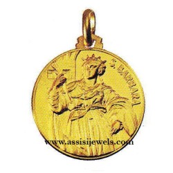 18 kt gold Saint Barbara medal