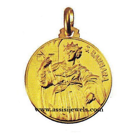 Medaglia di Santa  Barbara oro 18 kt