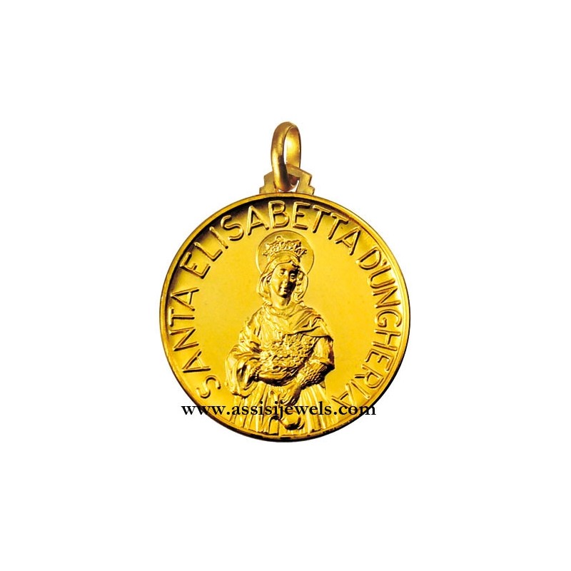 18 kt gold Saint Elizabeth of Hungary medal