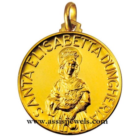 Medaglia di  S. Elisabetta d'Ungheria oro 18 kt