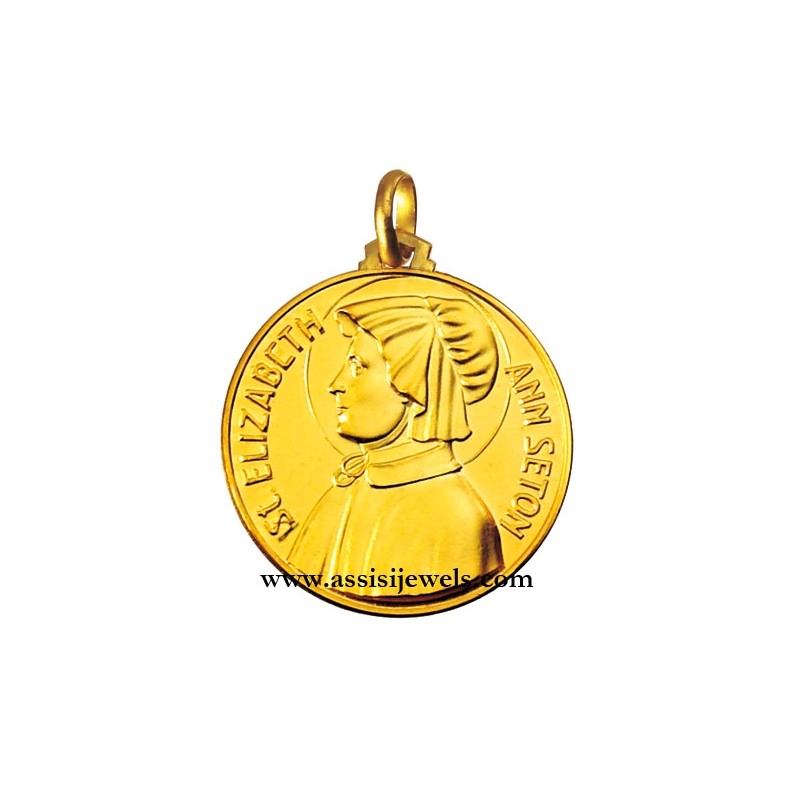 Medaglia di Santa  Elizabeth ann Seton oro 18 kt