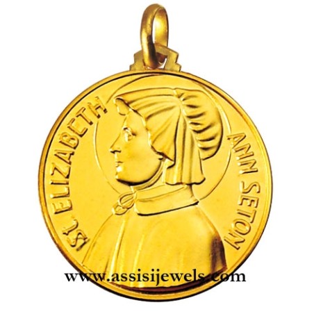 Medaglia di Santa  Elizabeth ann Seton oro 18 kt