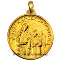 18 kt gold Saint Francesca Romana medal