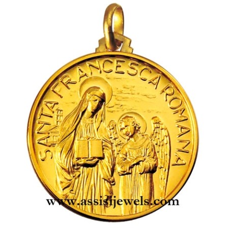 18 kt gold Saint Francesca Romana medal