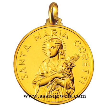 18 kt gold Saint Mary Goretti medal