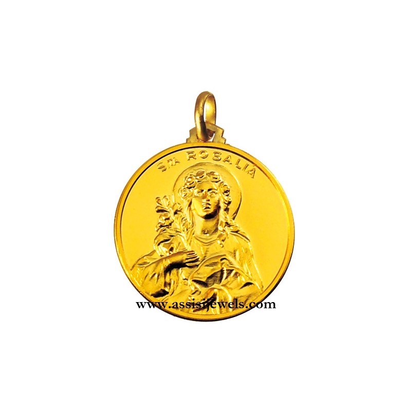 18 kt gold Saint Rosalia medal