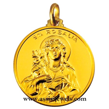 18 kt gold Saint Rosalia medal