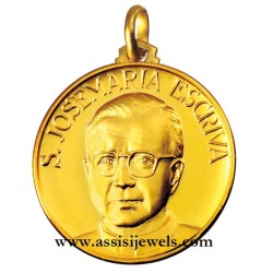 18 kt gold Saint Escriva' medal