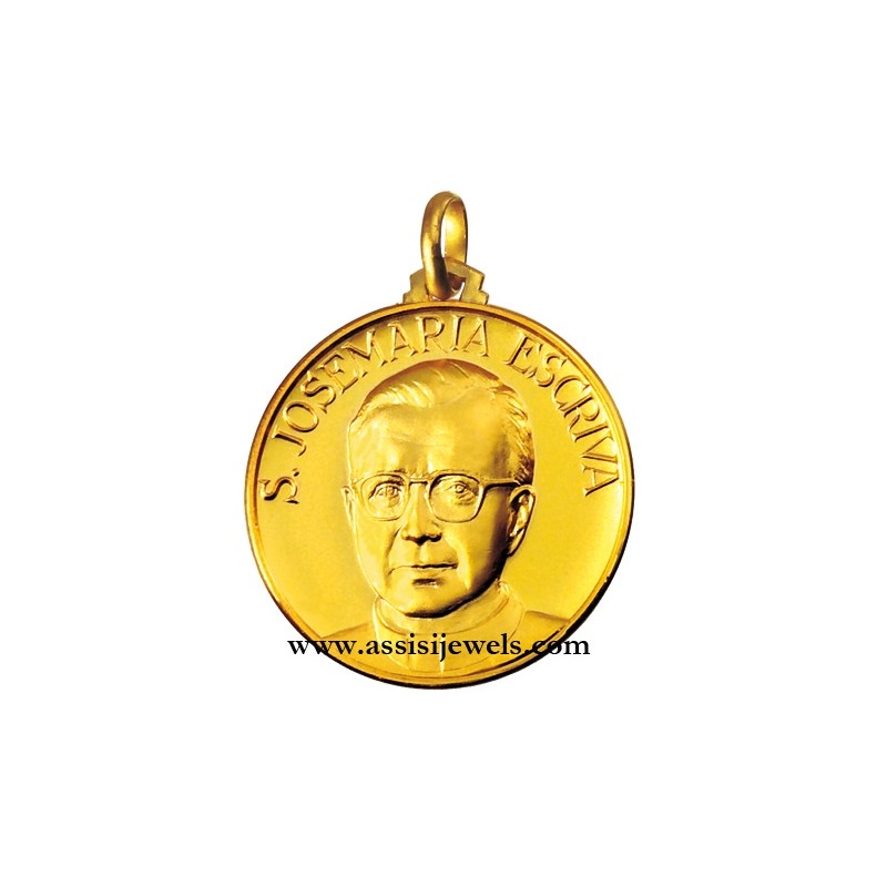 18 kt gold Saint Escriva' medal