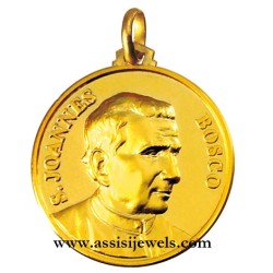 18 kt gold Saint John Bosco medal
