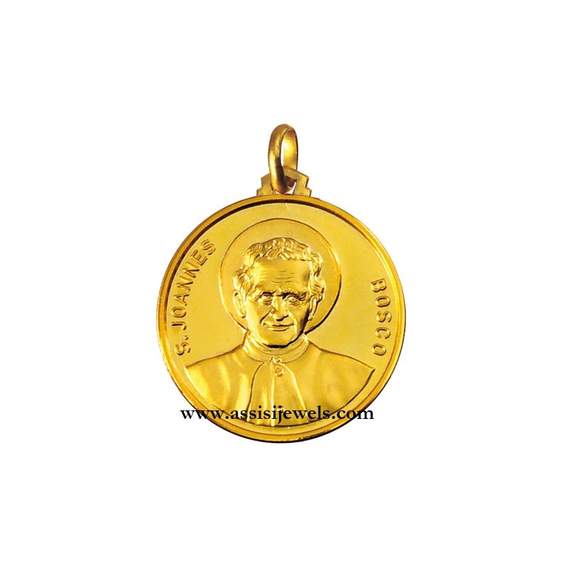18 kt gold Saint John Bosco medal