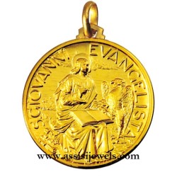Medaglia di S. Giovanni Evangelista oro 18 kt