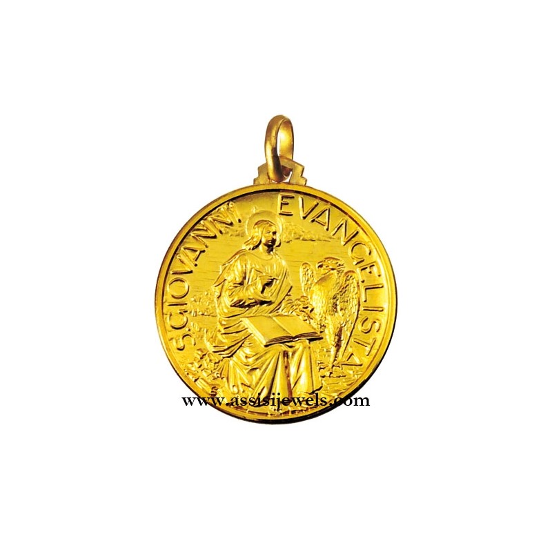 18 kt gold Saint John the Evangelist medal