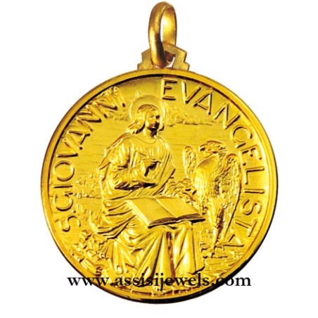 18 kt gold Saint John the Evangelist medal