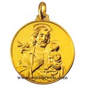 18 kt gold Saint Joseph medal
