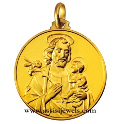 18 kt gold Saint Joseph medal