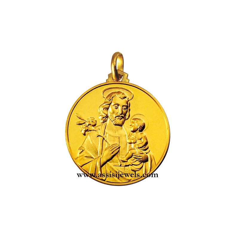 18 kt gold Saint Joseph medal