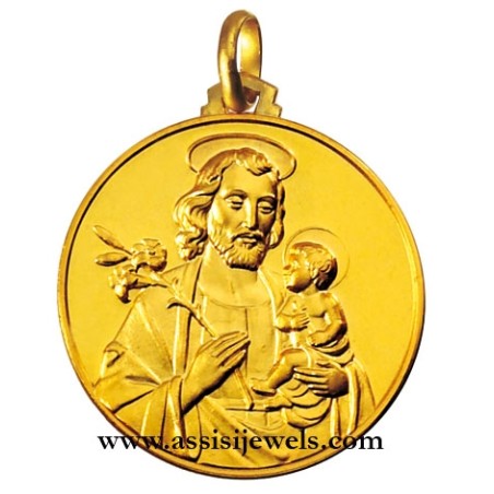 18 kt gold Saint Joseph medal