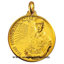 18 kt gold Saint Maximilian Kolbe medal