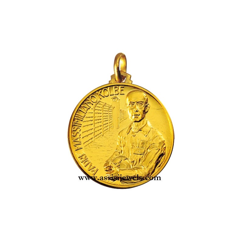 18 kt gold Saint Maximilian Kolbe medal