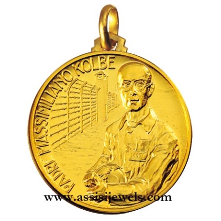 18 kt gold Saint Maximilian Kolbe medal