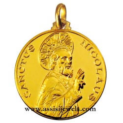 18 kt gold Saint Nicholas medal