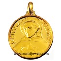 18 kt gold Saint Nicholas of Tolentino medal