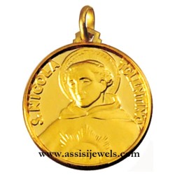 18 kt gold Saint Nicholas of Tolentino medal