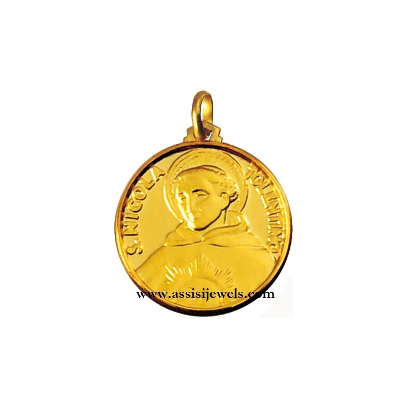 18 kt gold Saint Nicholas of Tolentino medal