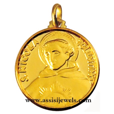 18 kt gold Saint Nicholas of Tolentino medal