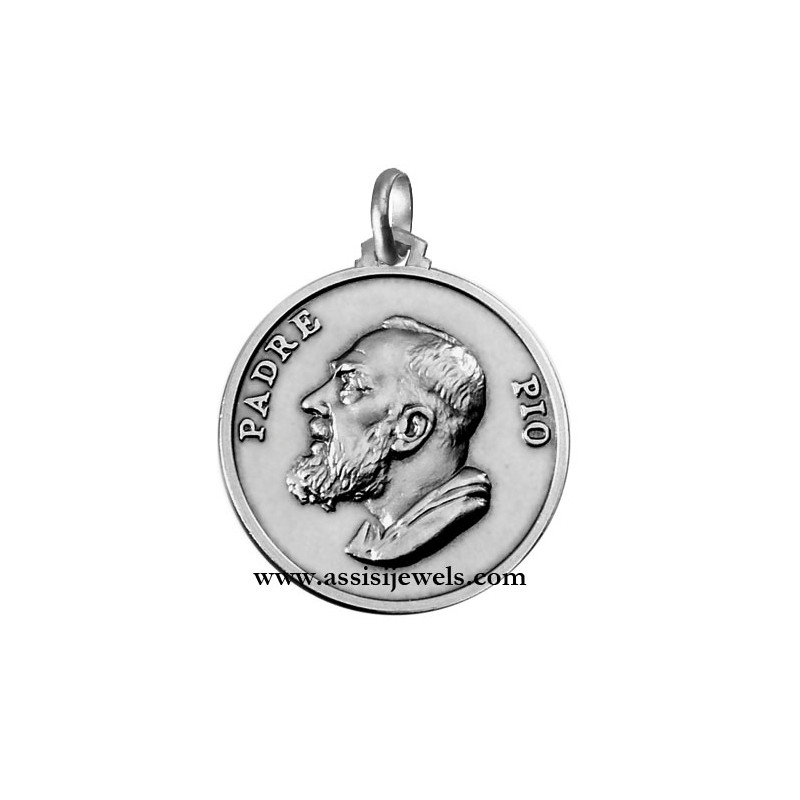 925 sterling silver Saint Father Pio medal