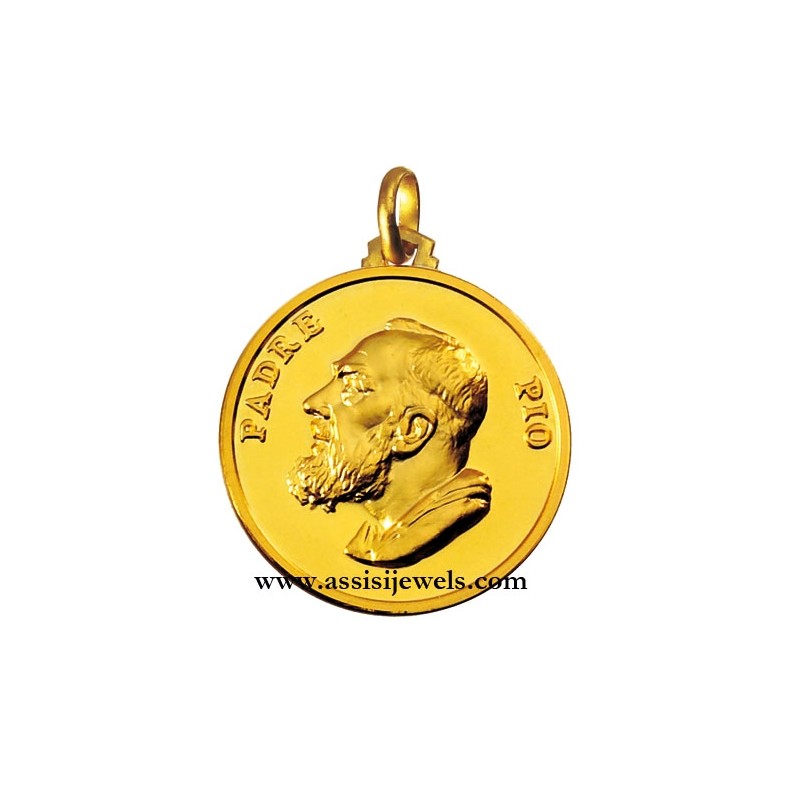 Medaglia di S. Padre Pio oro 18 kt